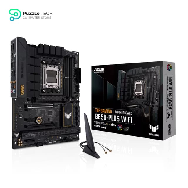 ASUS TUF GAMING B650-PLUS WIFI DDR5, Socket AM5, Ryzen 7000, ATX, DDR5, PCIe 5.0 M.2, WiFi 6, USB4 and Aura Sync Compatibility - AMD B650 Motherboard