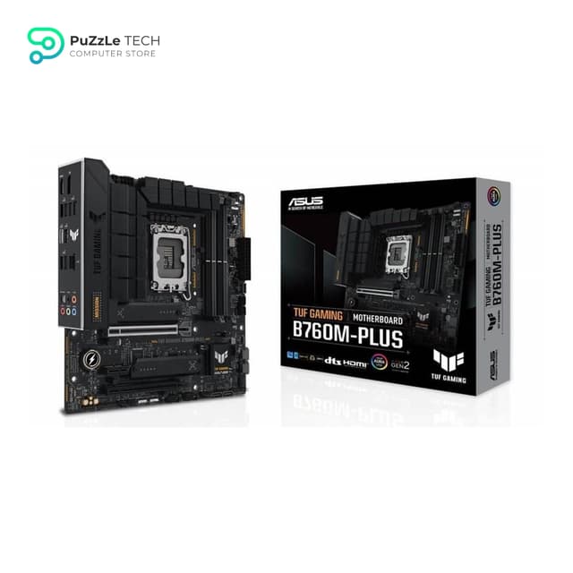 ASUS TUF GAMING B760M-PLUS II Motherboard - 12(50A)+1(60A)+1 Power Stages, PCIe 5.0, DDR5 Support, USB 20Gbps Type-C, 2.5 Gb Ethernet, PCIe Q-Release, and Two-Way AI Noise Cancelation for Enhanced Performance