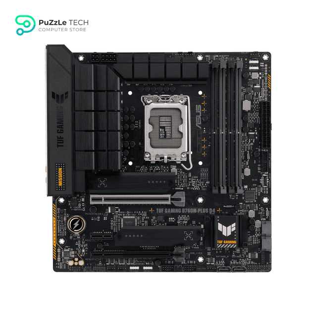 ASUS TUF GAMING B760M-PLUS D4 Intel(13th and 12th Gen) LGA 1700 mATX motherboard,PCIe 5.0,2xPCIe 4.0 M.2 slots,DDR4,WiFi 6,2.5Gb LAN,USB 3.2 Gen 2x2 Type-C,front USB 3.2 Type-C,Thunderbolt (USB4®)