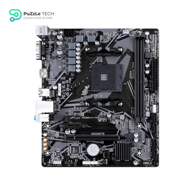 GIGABYTE A520M K V2 DDR4 Supports AMD Ryzen Processors Up to 64 GB DDR4 PCIe 3.0 x4 M.2 Realtek GbE LAN And 7.1 Audio