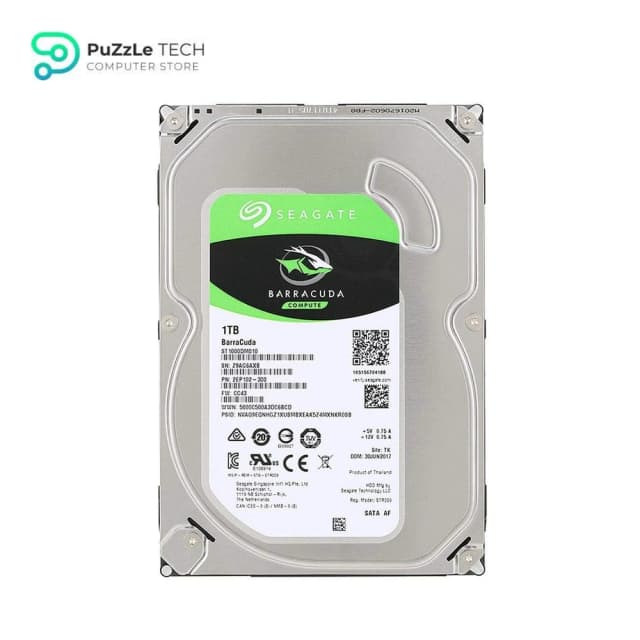 Seagate BarraCuda 1TB Internal Hard Drive HDD 3.5 Inch SATA 6 Gb/s 7200 RPM
