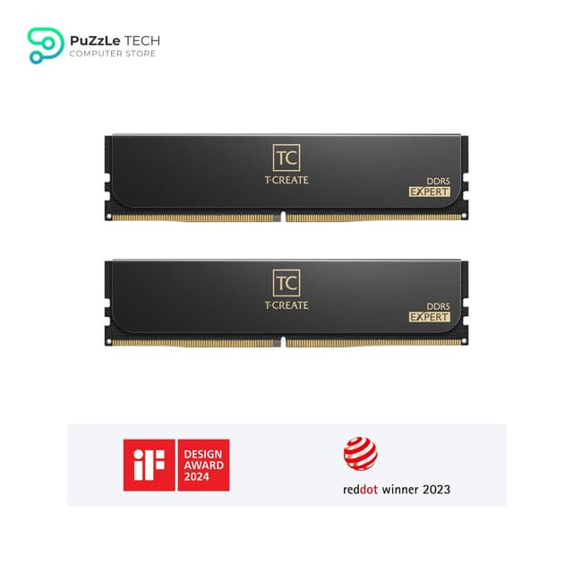 TEAMGROUP T-Create Expert CL32 Overclocking 10L DDR5 32GB Kit (2 x 16GB) 6400MHz (PC5-51200) Intel XMP 3.0 & AMD Expo Compatible Desktop Memory Module Ram Black