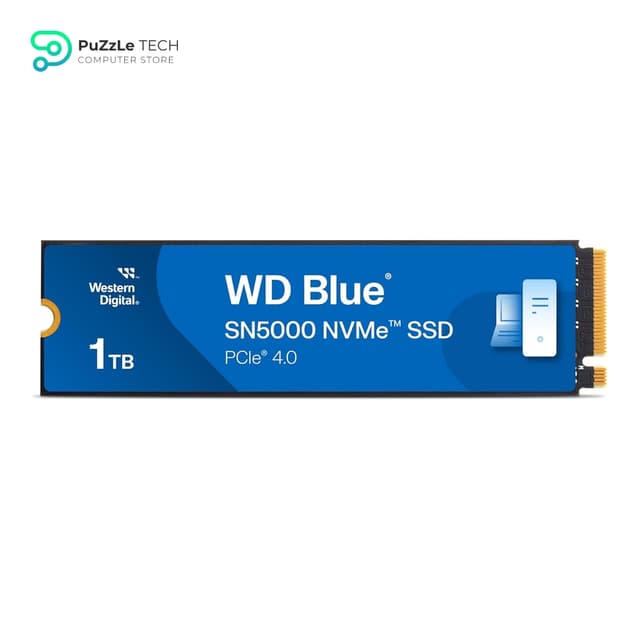 WD Blue SN5000 NVMe SSD 1TB - M.2 2280 - PCIe Gen4 x4 - 5150MB/s Read - 4900MB/s Write - 730K/770K IOPS - 600 TBW Endurance - nCache 4.0 - DRAM-less
