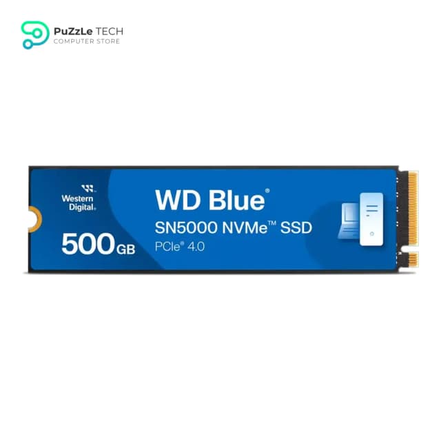WD Blue SN5000 NVMe SSD 500GB - M.2 2280 - PCIe Gen4 x4 - Up to 5000MB/s Read - 4000MB/s Write - 460K Random Read IOPS - 770K Random Write IOPS - 300 TBW Endurance - Western Digital nCache 4.0