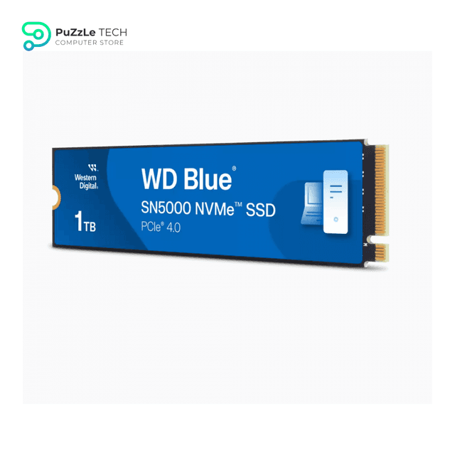 WD Blue SN5000 NVMe SSD 1TB - M.2 2280 - PCIe Gen4 x4 - 5150MB/s Read - 4900MB/s Write - 730K/770K IOPS - 600 TBW Endurance - nCache 4.0 - DRAM-less