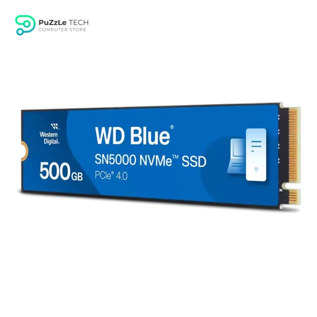 WD Blue SN5000 NVMe SSD 500GB - M.2 2280 - PCIe Gen4 x4 - Up to 5000MB/s Read - 4000MB/s Write - 460K Random Read IOPS - 770K Random Write IOPS - 300 TBW Endurance - Western Digital nCache 4.0