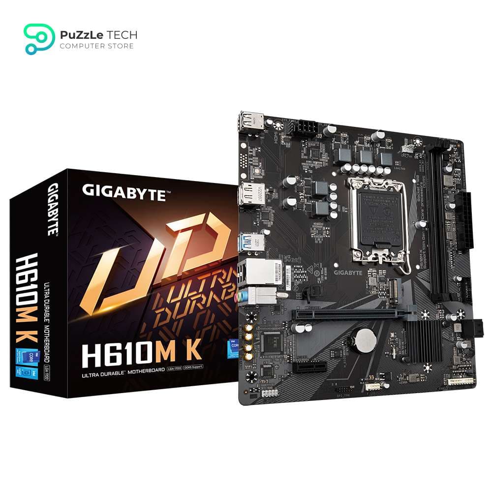 GIGABYTE H610M K DDR5 LGA1700 MOTHERBOARD PCIe 4.0 Design Gen3 x4 M.2 GbE LAN Anti-Sulfur Resistor Smart Fan 6