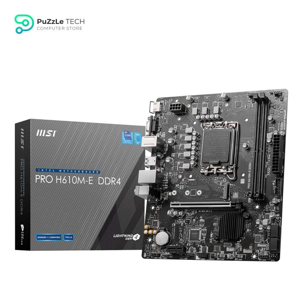 MSI PRO H610M-E DDR4 Motherboard Micro-ATX - Supports 14th/13th/12th Gen Intel Core Processors LGA 1700
